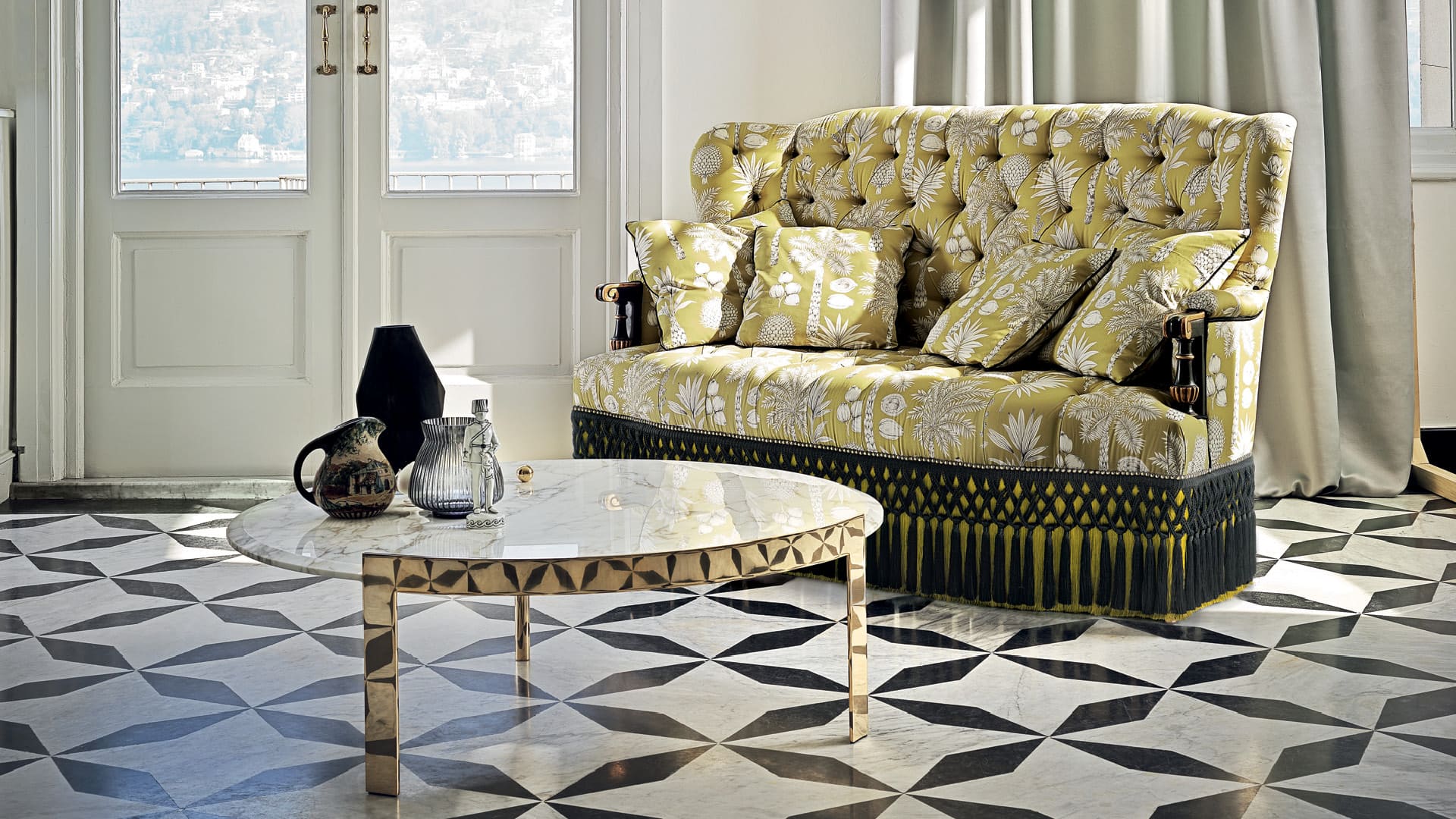 Тафтинговый диван Фабрика ANGELO CAPPELLINI Bembo 
