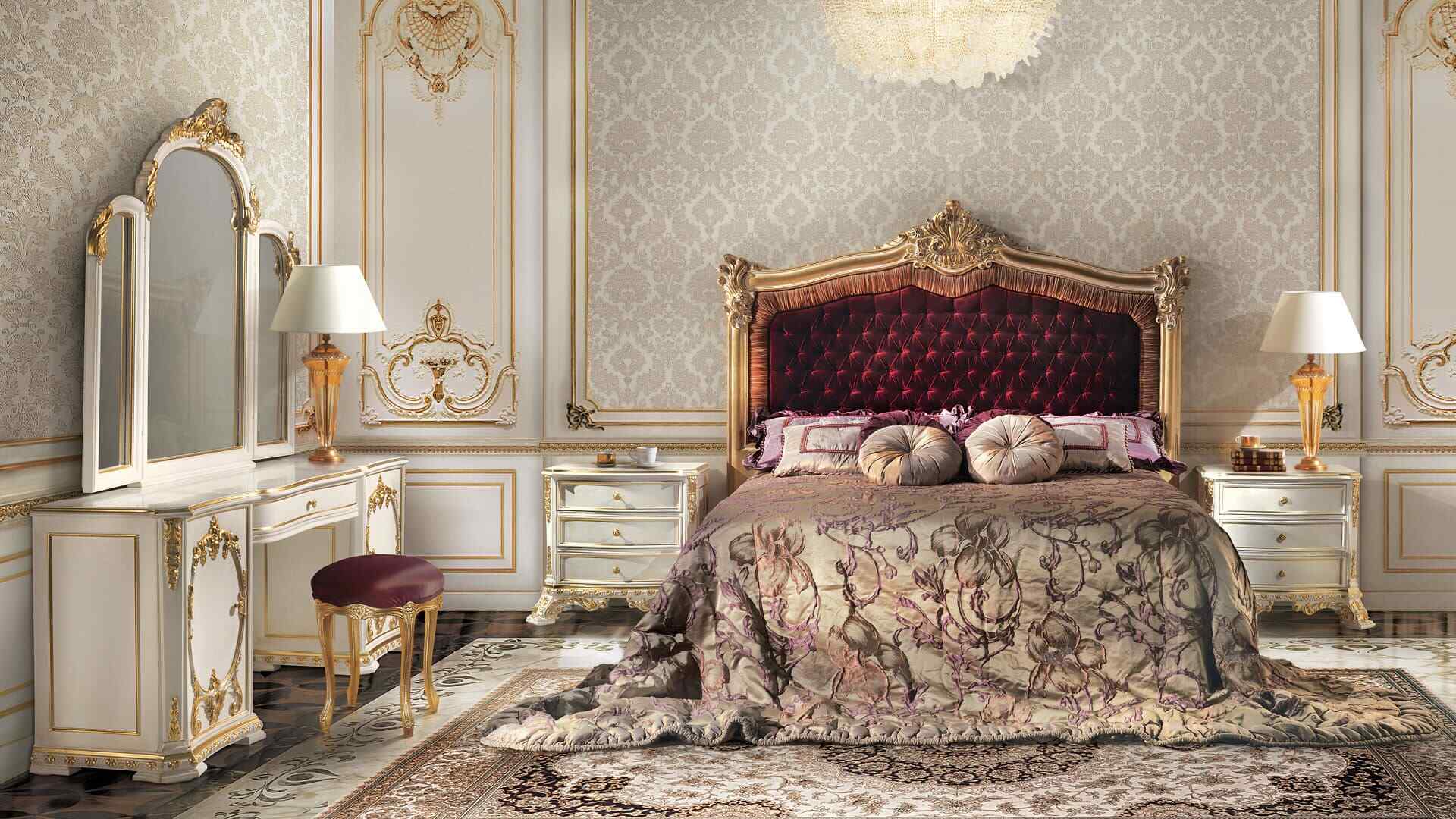Тафтинговая кровать в стиле барокко Фабрика ANGELO CAPPELLINI Pavesi 