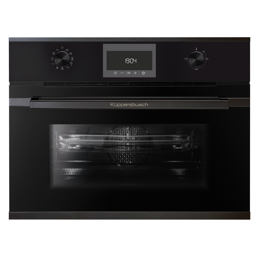 Компактный духовой шкаф с микроволнами Black Chrome Kuppersbusch CBM 6330.0 S2 