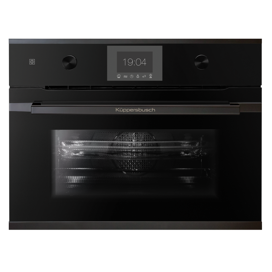 Компактный духовой шкаф с микроволнами Black Chrome Kuppersbusch CBM 6350.0 S2 