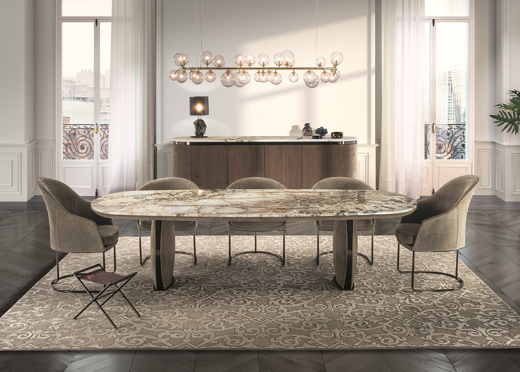 Стол обеденный Фабрика LONGHI Lotus 